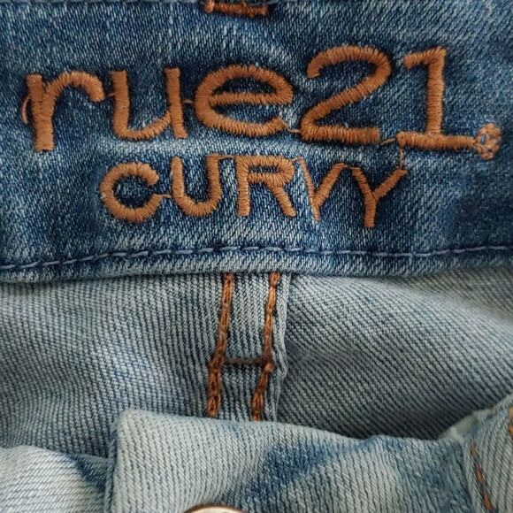 Rue21 Curvy Stretch High Rise Distressed Ankle Jeggings Sz 6 - Picture 7 of 8